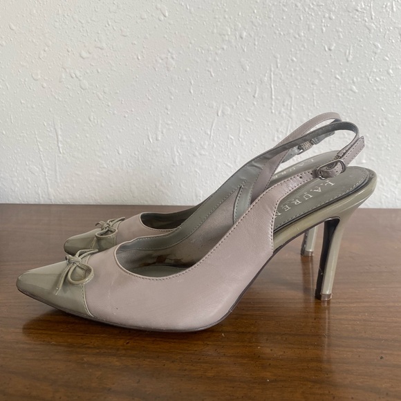 Ralph Lauren Gray Sling Back Heels Size 8 - Picture 4 of 6